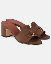 Loro Piana Mules Summer Charms in suede Marrone