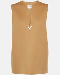 Valentino Garavani Top in lana e cashmere Marrone