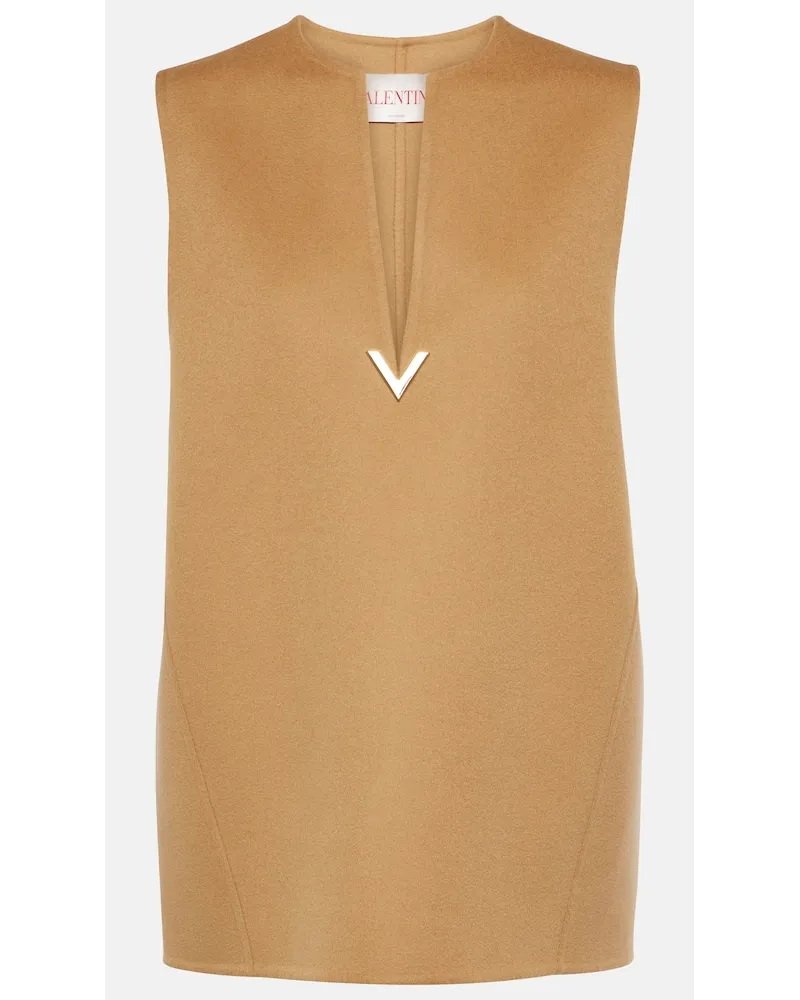 Valentino Garavani Top in lana e cashmere Marrone