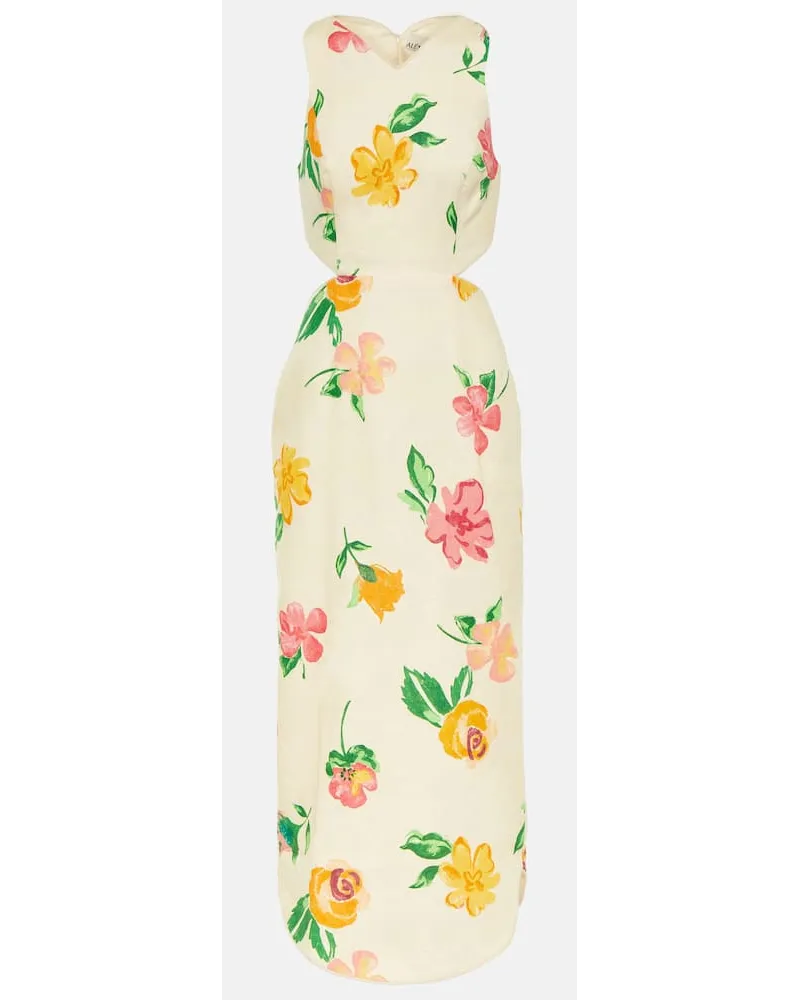 ALEMAIS AlÃ©mais Abito midi in lino con cut-out Multicolore