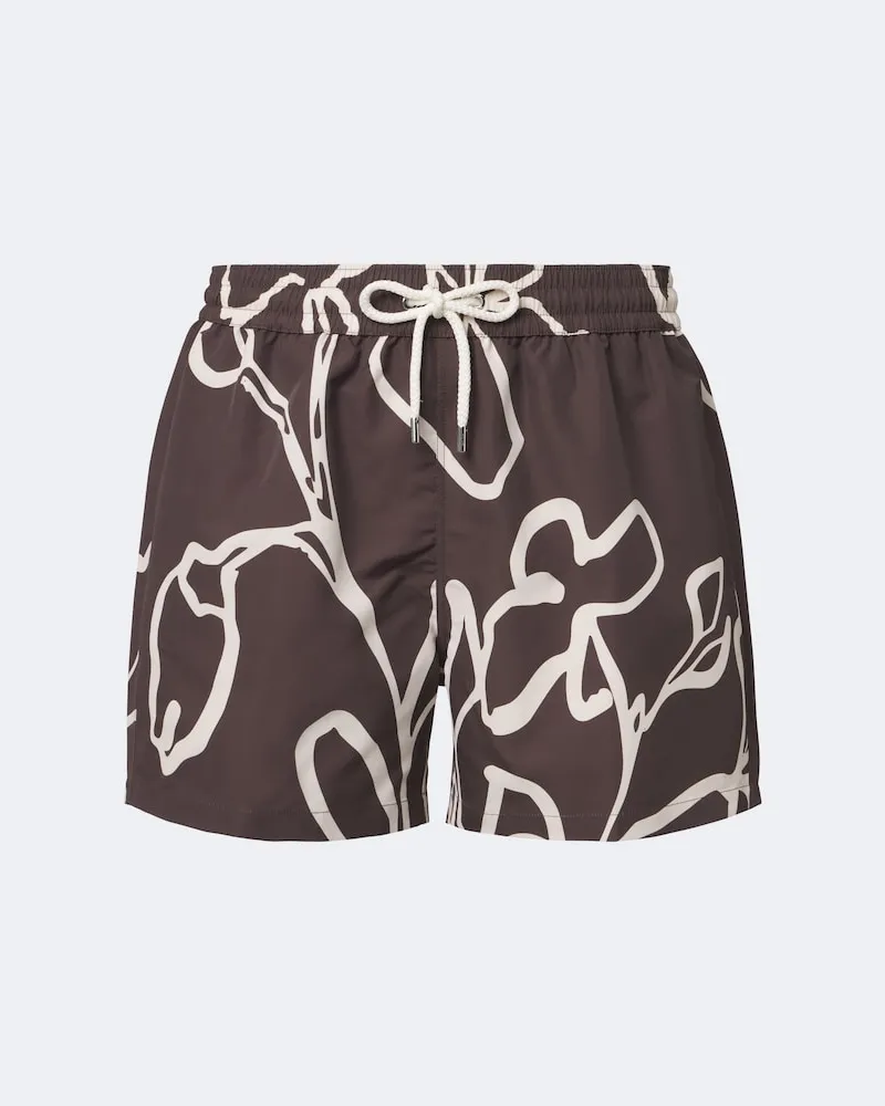 Frescobol Carioca Costume da bagno Rio con stampa Marrone