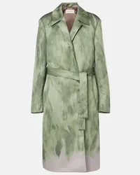 Dries van Noten Cappotto in raso Verde