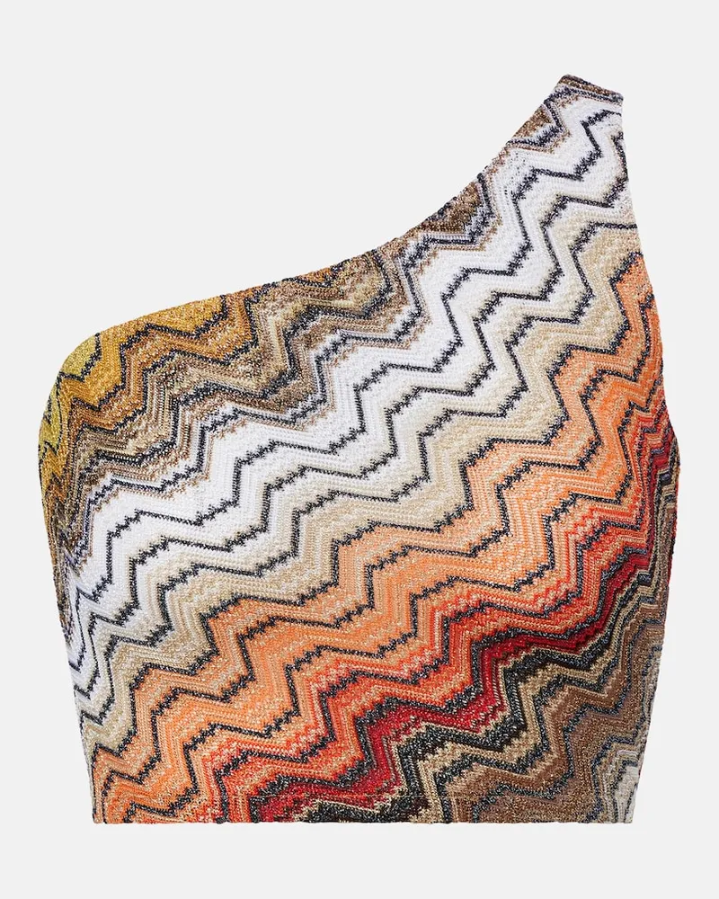 Missoni Top cropped in lamÃ© monospalla Multicolore