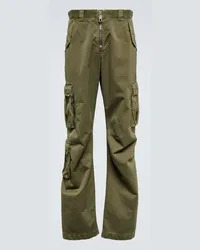 Dolce & Gabbana Pantaloni cargo in cotone a vita alta Verde