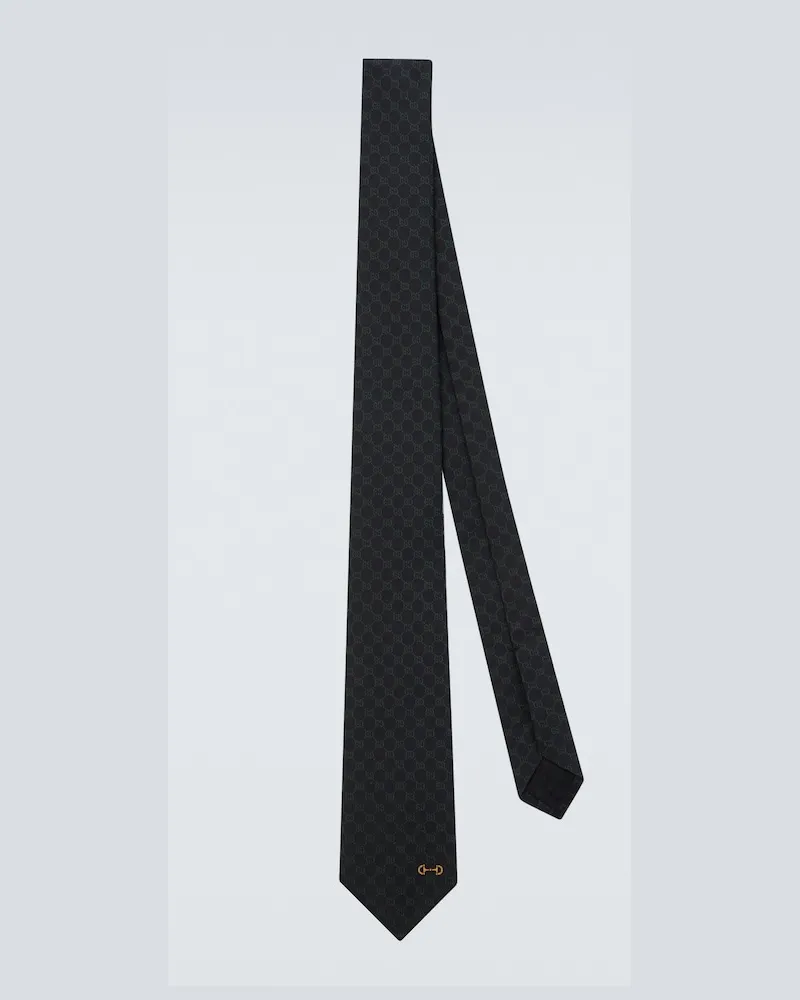 Gucci Cravatta GG in seta jacquard Blu