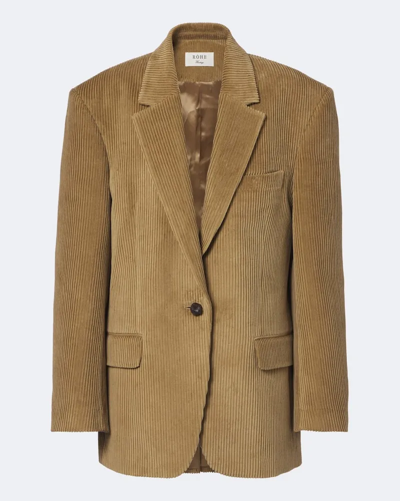 Róhe Róhe Giacca in velluto a coste di cotone oversize Beige