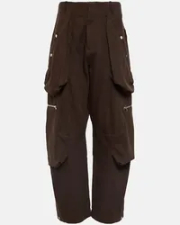 Jacquemus Pantaloni cargo Croissant in cotone Marrone