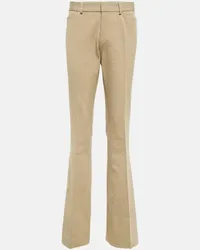 Petar Petrov Pantaloni in misto lana e cotone Beige