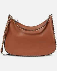 Valentino Garavani Borsa a spalla Rockstud Medium in pelle Marrone