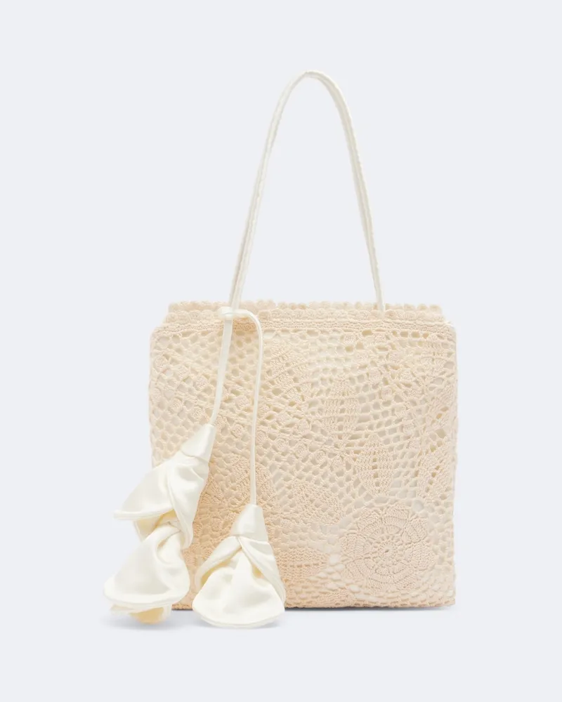 Magda Butrym Shopper Julia in crochet Bianco