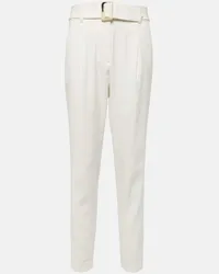 Veronica Beard Pantaloni tapered Sofia in misto lino Neutro