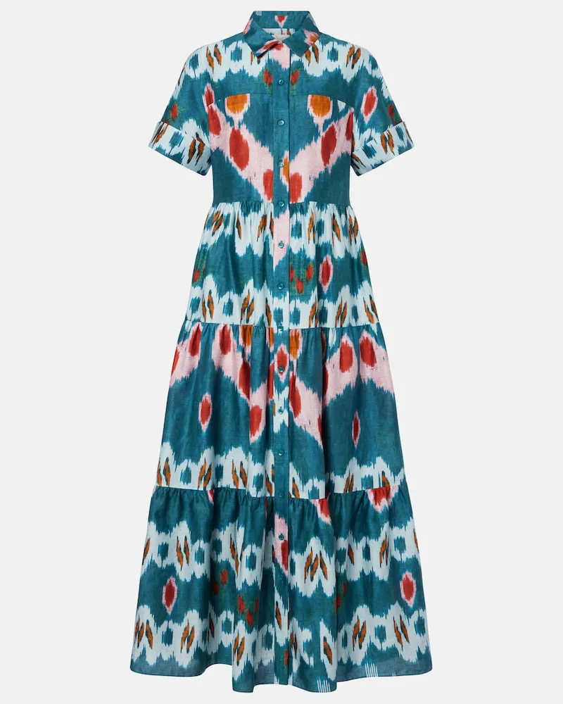 Erdem Abito chemisier in cotone con stampa Multicolore