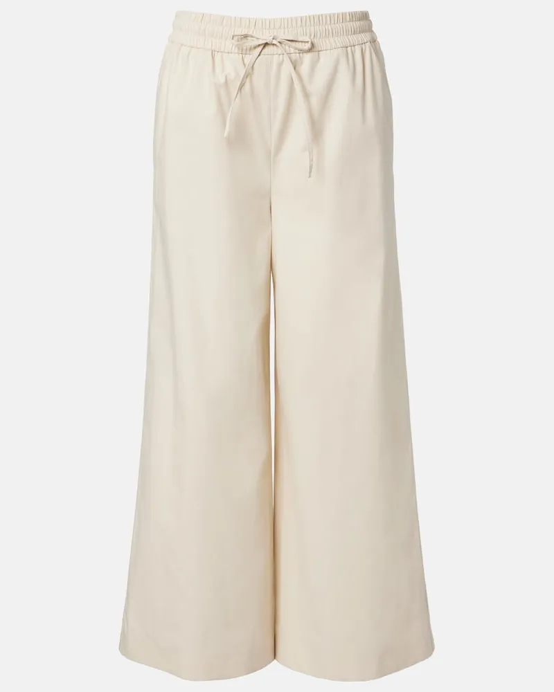 Joseph Pantaloni Thurla in cotone a gamba larga Beige