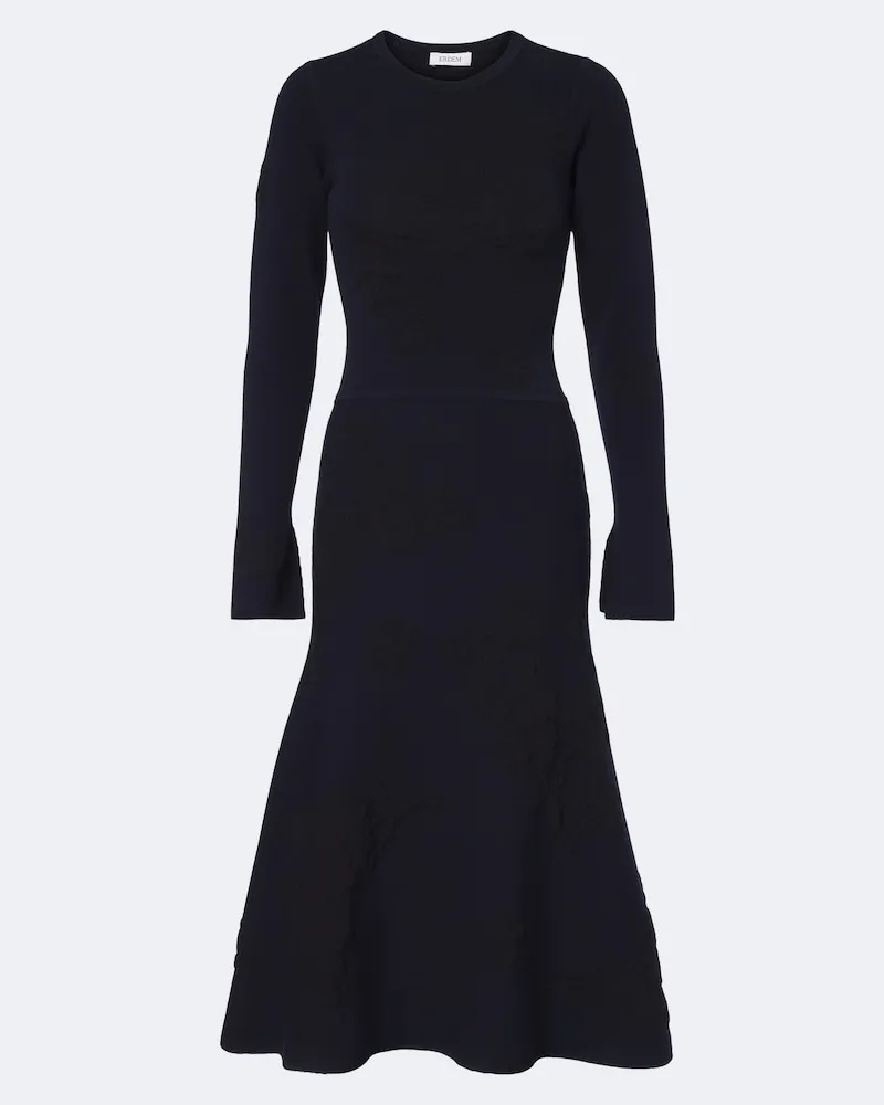Erdem Abito midi jacquard Blu