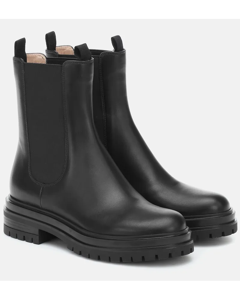Gianvito Rossi Stivaletti Chester in pelle Nero