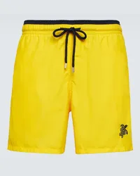 Vilebrequin Costume da bagno Moka con ricamo Giallo