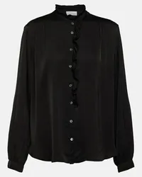 Velvet Blusa in raso con volant Nero