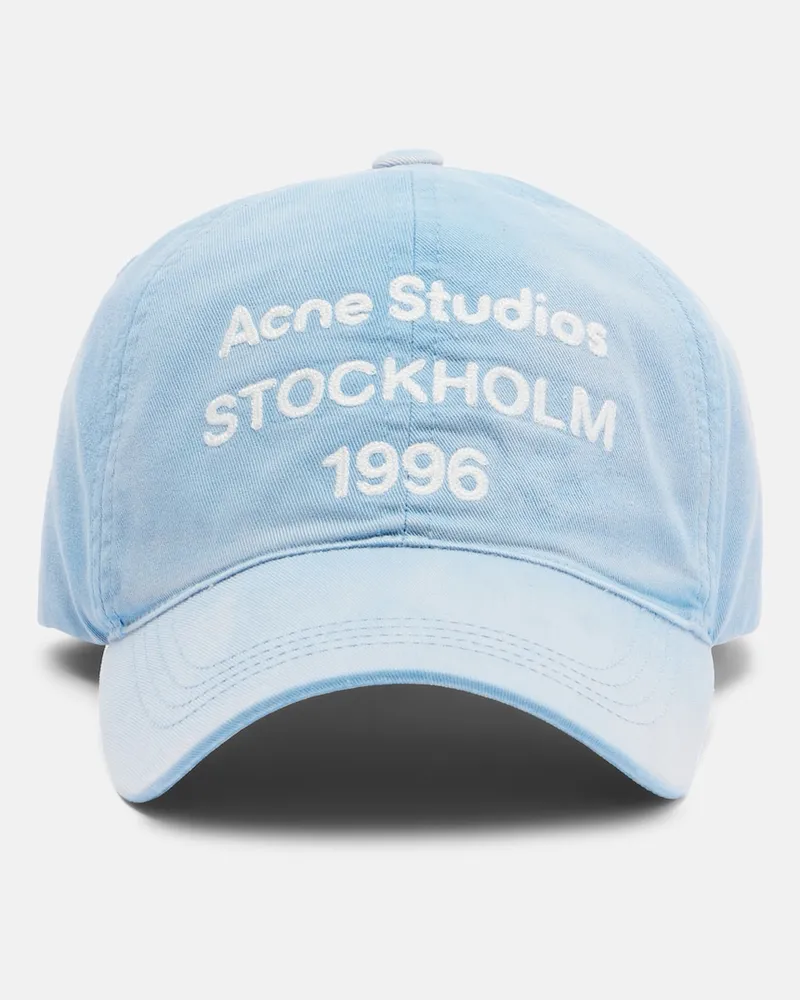 Acne Studios Cappello da baseball in cotone con logo Blu
