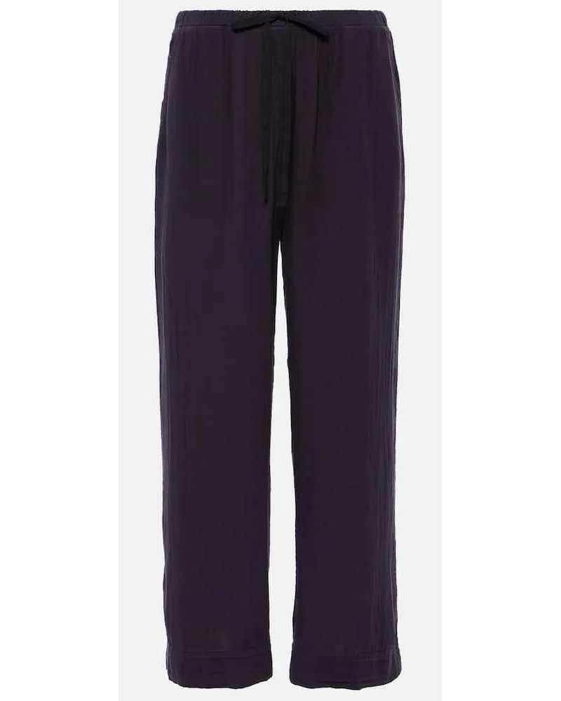 Velvet Pantaloni a gamba larga Franny in cotone Blu