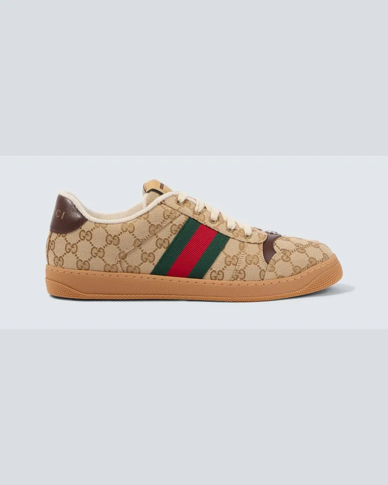 Gucci Sneakers Screener in canvas GG Marrone