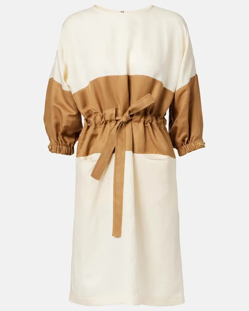 Max Mara Abito Vasto in maglia di lino e seta Bianco