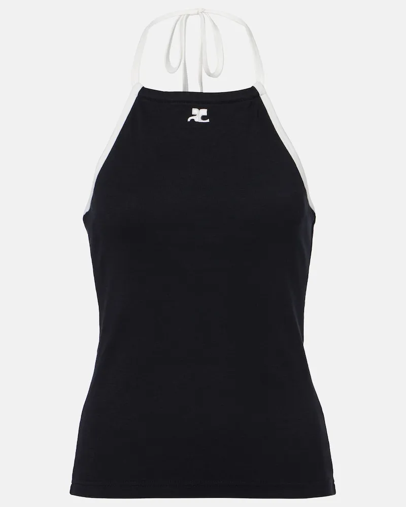 Courrèges CourrÃ¨ges Top in cotone con logo Nero