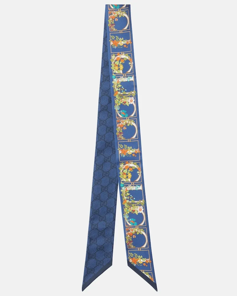 Gucci Sciarpa in seta con stampa GG Multicolore