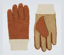 Guanti con inserti in pelle