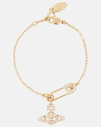 Vivienne Westwood Bracciale Lucrece con cristalli Oro