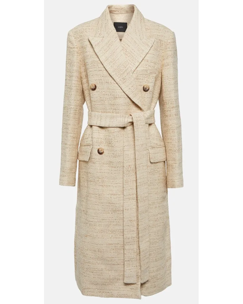 Joseph Cappotto in tweed di misto cotone e lino Beige