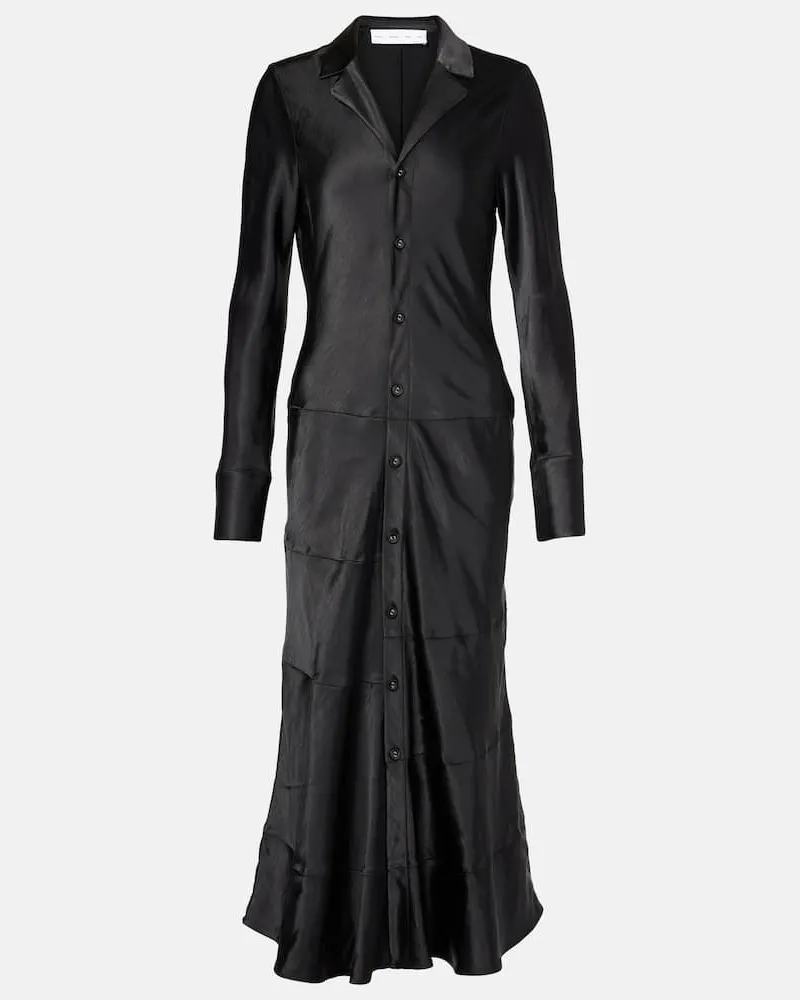Proenza Schouler White Label  - Abito midi Amelie in raso Nero