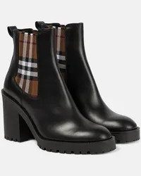 Burberry Stivaletti Burberry Check in pelle Nero