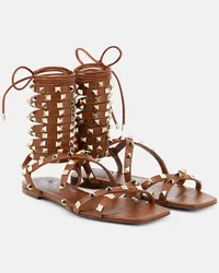 Valentino Garavani Sandali Rockstud in pelle Marrone