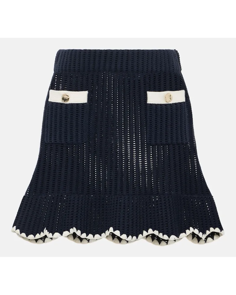Self-Portrait Minigonna in crochet Blu
