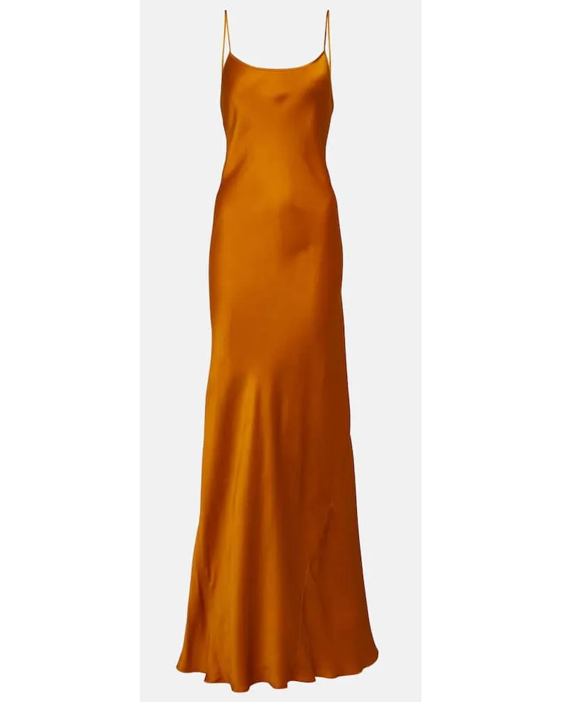 Victoria Beckham Abito lungo Cami in raso Arancione