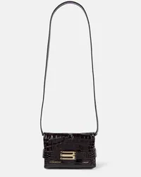 Victoria Beckham Clutch Mini in pelle con stampa Marrone