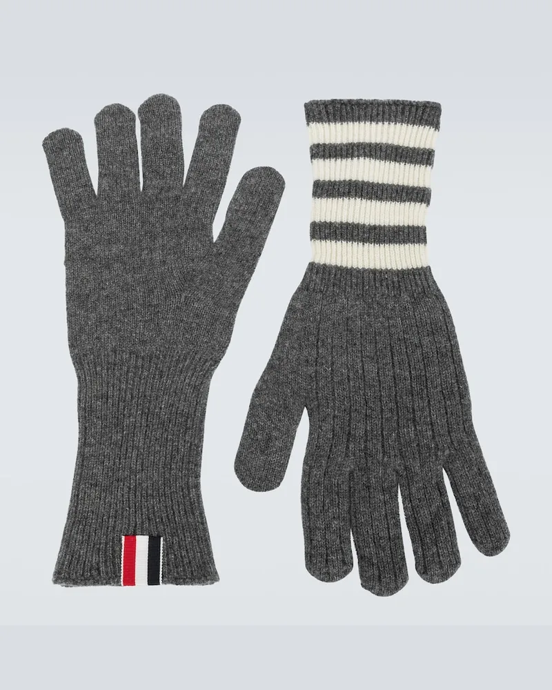 Thom Browne Guanti in cashmere Grigio