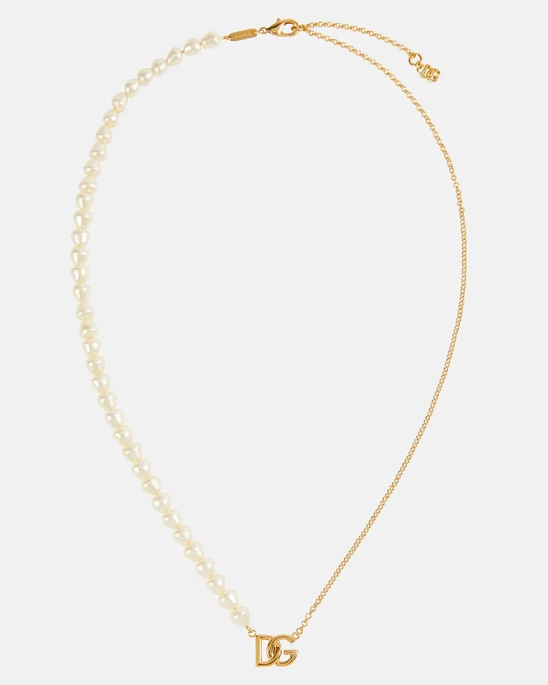Dolce & Gabbana Collana DG con perle bijoux Oro