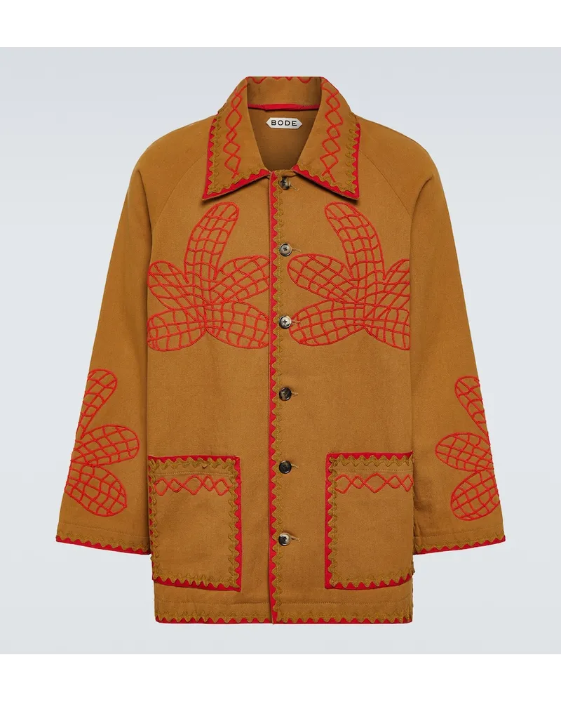 BODE Cappotto Field Maple con ricamo Marrone