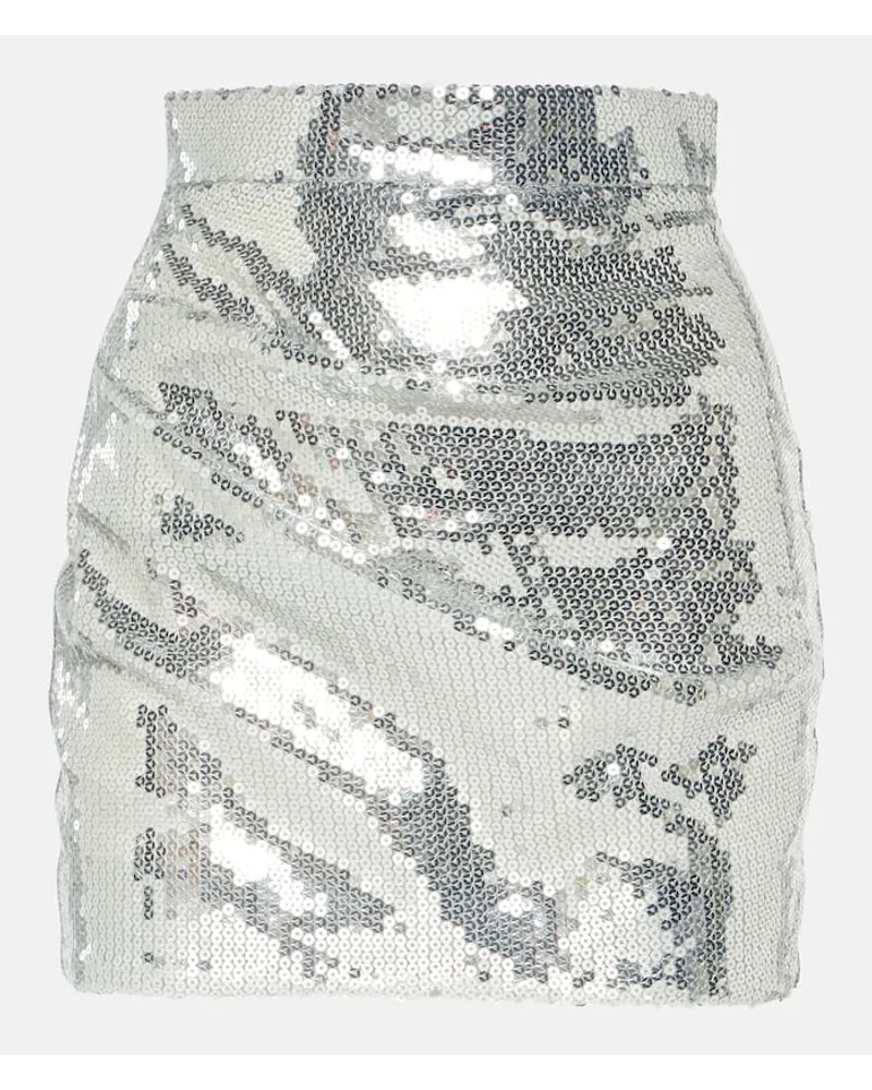 Alex Perry Minigonna con paillettes Argento