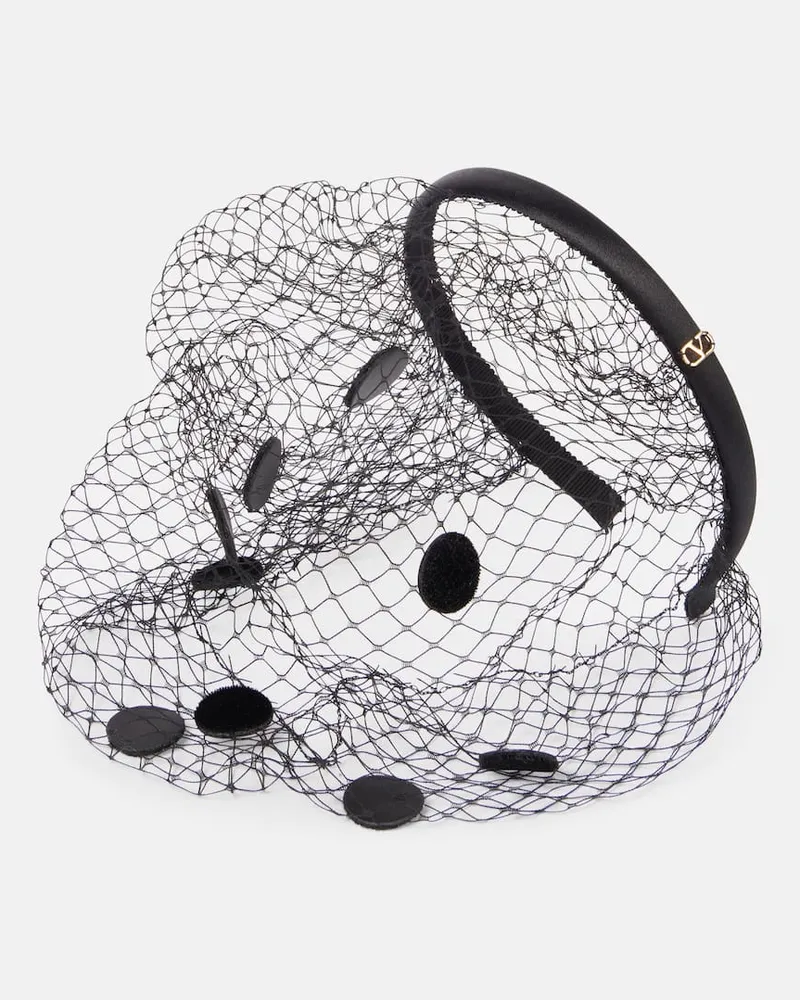 Valentino Garavani Cerchietto con mesh Nero