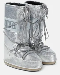 Moon Boot Stivali doposci Icon glitterati Argento