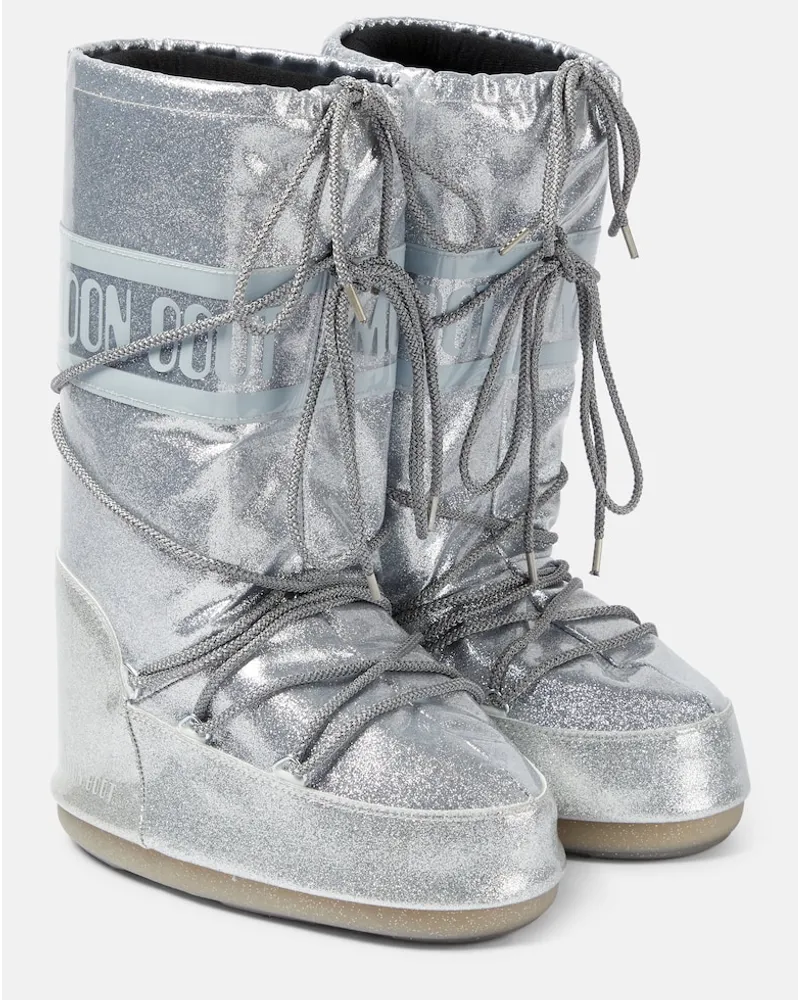 Moon Boot Stivali doposci Icon glitterati Argento