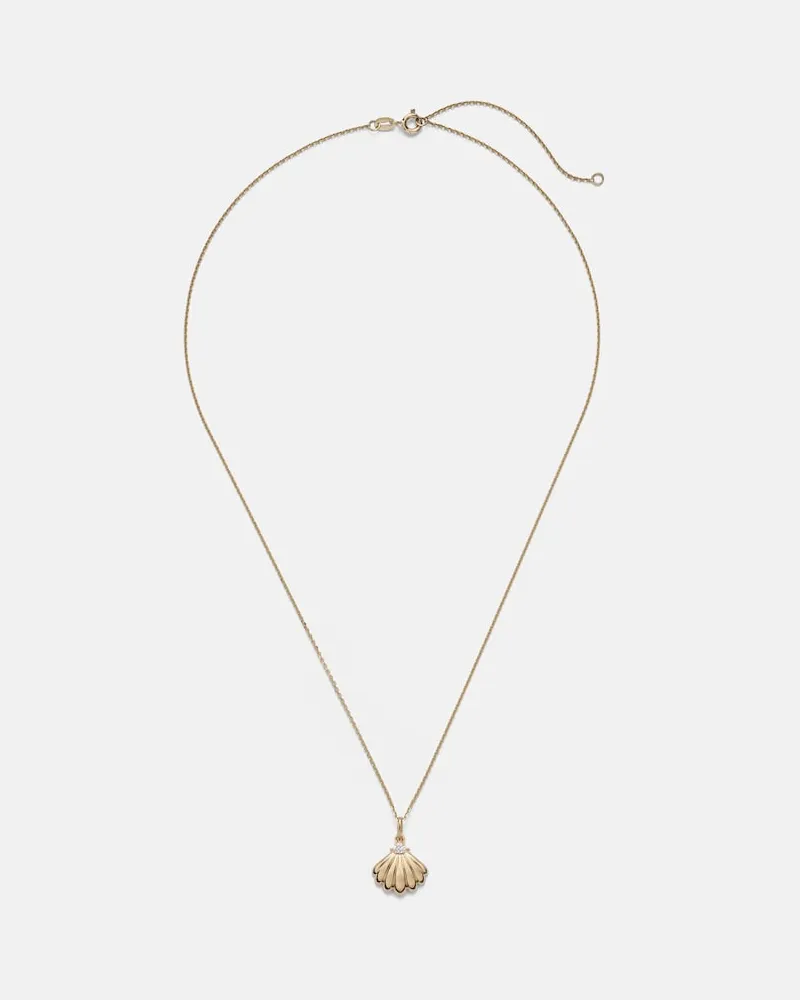 Stone & Strand Collana Vintage Scallop Shell in oro 14kt con diamanti Oro