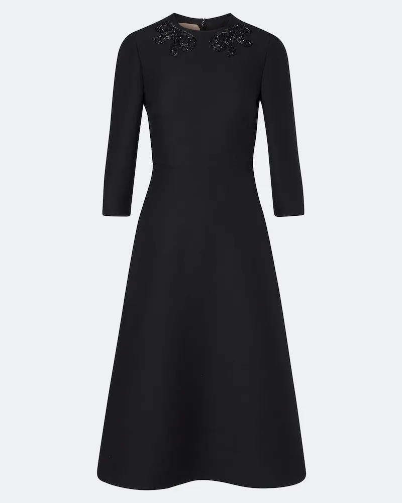 Valentino Garavani Abito midi in Crepe Couture Nero