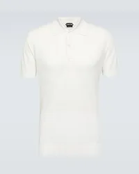 Tom Ford Polo in seta e cotone Bianco