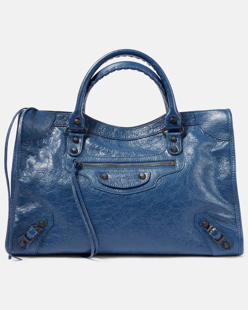 Balenciaga Borsa Le City Medium in pelle Blu