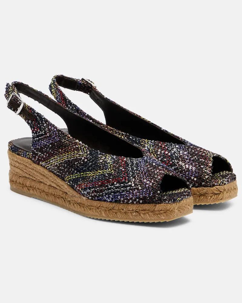 Missoni Espadrillas Joy 30 con zeppa e paillettes Multicolore