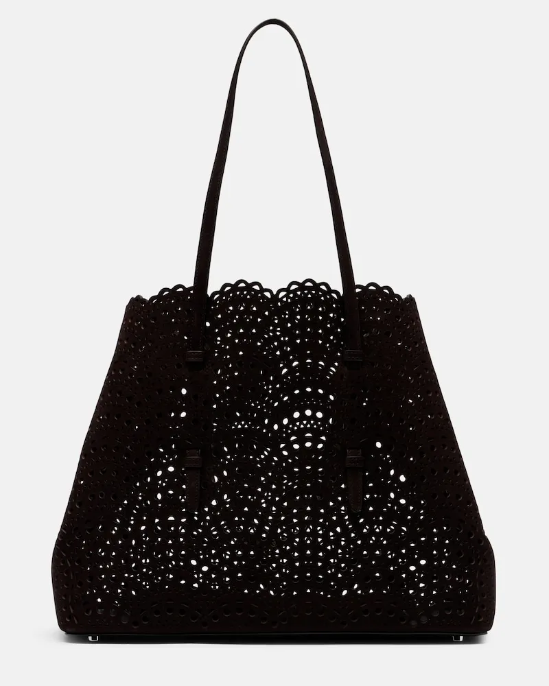 Alaïa Alaïa Shopper Mina 37 Large in pelle Marrone