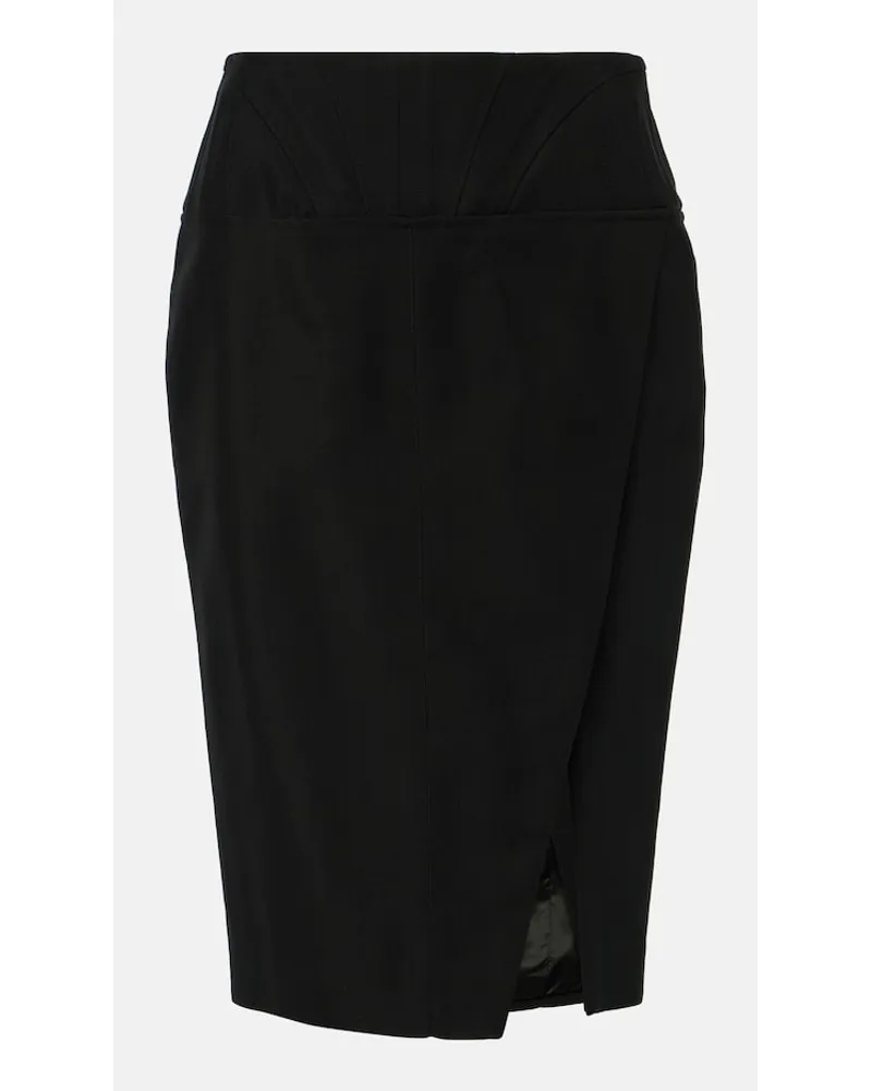 Thierry Mugler Gonna a tubino a vita alta Nero